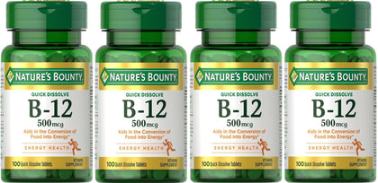 Bouteille de Nature's Bounty Vitamine B-12 500 mcg, vue avant