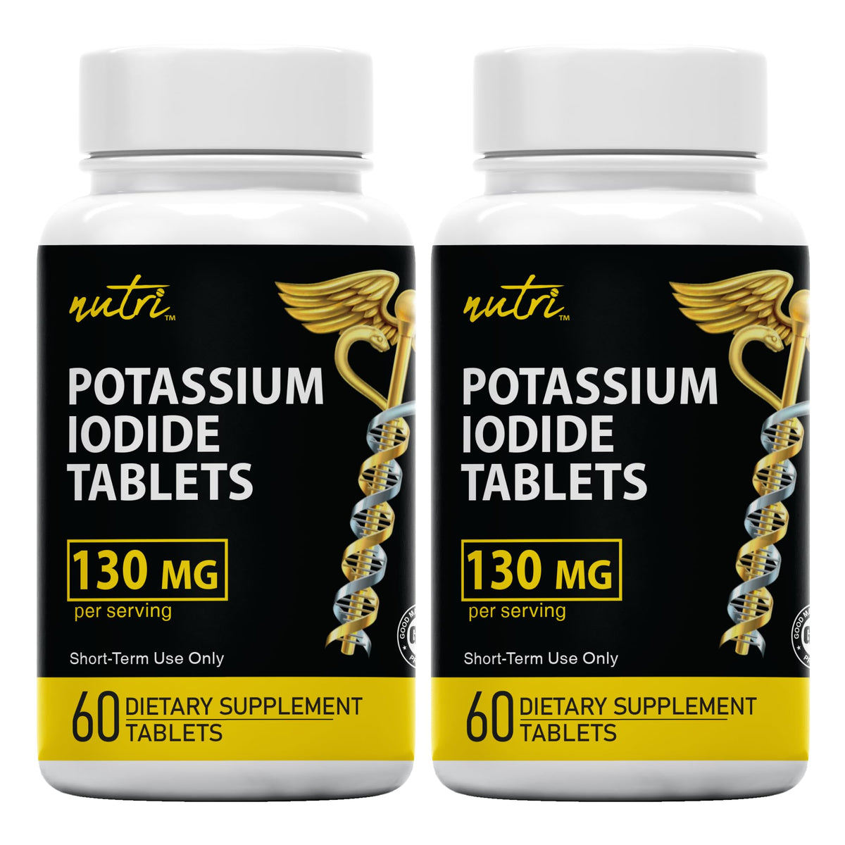 Bouteille de Nature's Fusions comprimés d'iodure de potassium 130 mg, vue de face