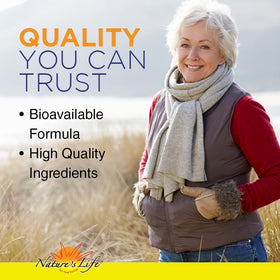 Bouteille de Nature's Life Strontium Plus D3 & K2 sur une table