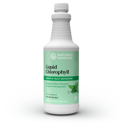 Bouteille de Nature's Sunshine Chlorophylle Liquide 480 ml avec étiquette