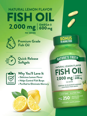 Bouteille de Nature's Truth Huile de Poisson avec gélules