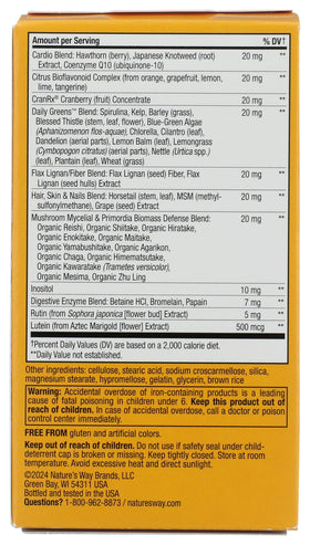 Bouteille de Nature's Way Multivitamin Femme 60 comprimés, vue de côté
