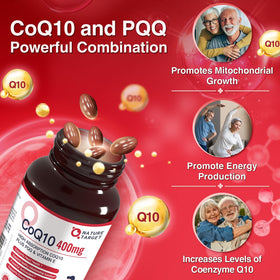 Bouteille de NATURE TARGET CoQ10 400mg avec 120 gélules