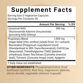 Bouteille de NatureBell Complex Liposomal NAD+ avec étiquette visible