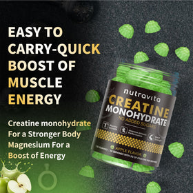 Bouteille de Nutravita Gummy de Créatine Monohydrate ouverte