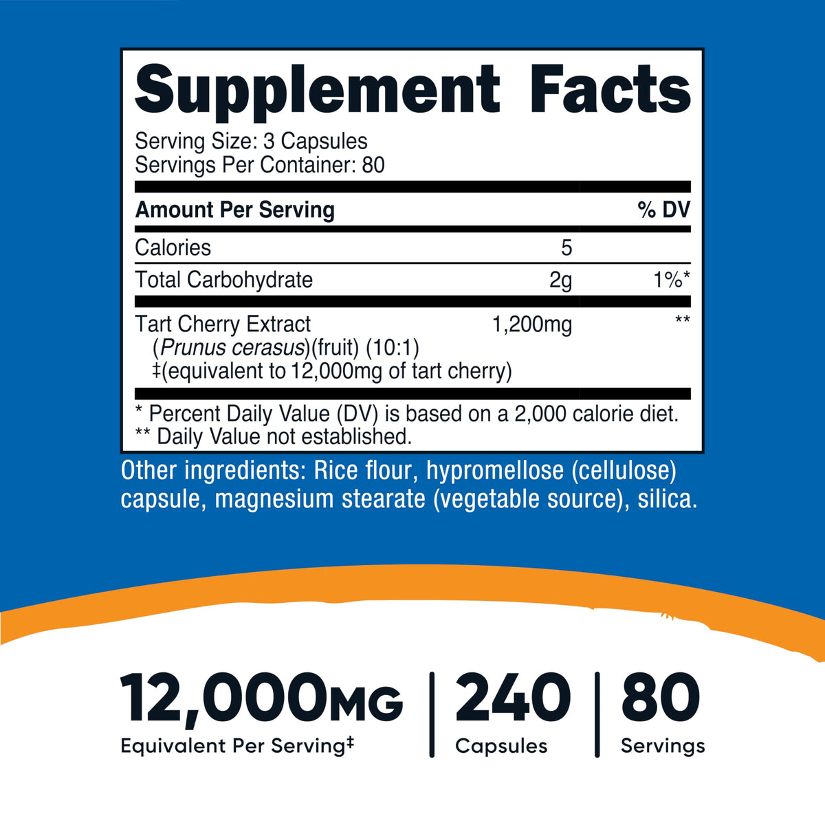 Bouteille de Nutricost Extrait de Cerise Acide avec étiquette