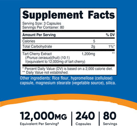 Bouteille de Nutricost Extrait de Cerise Acide avec étiquette