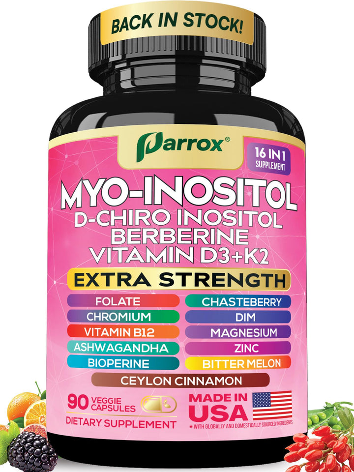 Bouteille de Parrox Myo-Inositol 90 capsules végétales vue de face