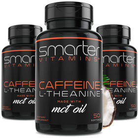 Bouteille de pilules de caféine SmarterVitamins avec 150 gélules