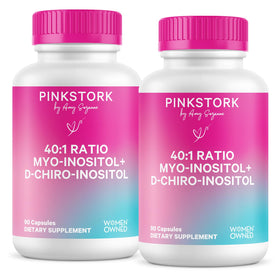 Bouteille de Pink Stork Myo-Inositol & D-Chiro Inositol 180 capsules vue de face