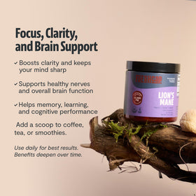 Bouteille de poudre de Lion's Mane FreshCap ouverte