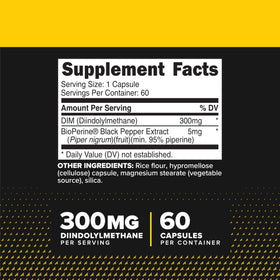 Bouteille de Primaforce DIM avec étiquette et capsules