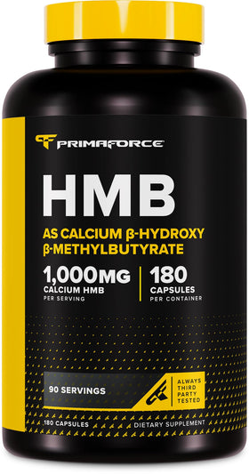 Bouteille de Primaforce HMB 1000mg avec 180 capsules vue de face