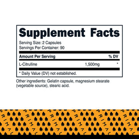 Bouteille de Primal L-Citrulline 180 capsules avec étiquette