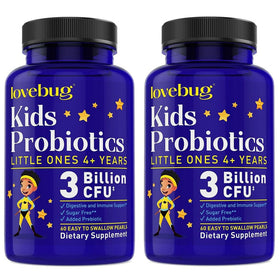 Bouteille de probiotiques LOVEBUG pour enfants, 120 perles