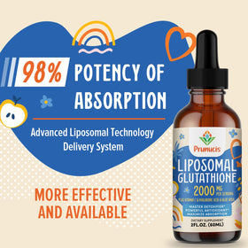 Bouteille de Prunucis Liposomal Glutathione 2000 MG avec bouchon ouvert
