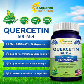 Bouteille de Quercétine 500mg aSquared Nutrition avec capsules
