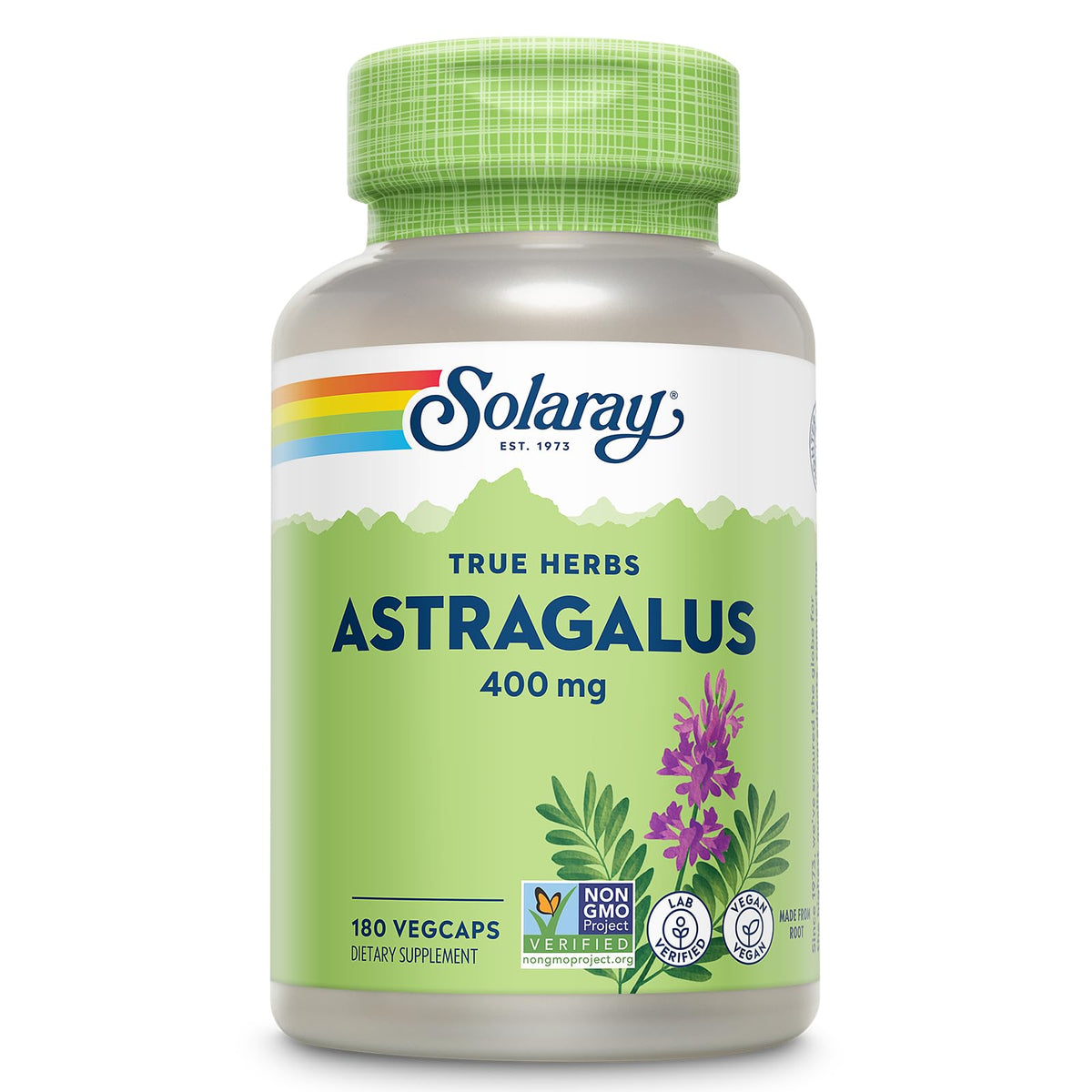 Bouteille de Racine d'Astragale SOLARAY 400mg vue de face