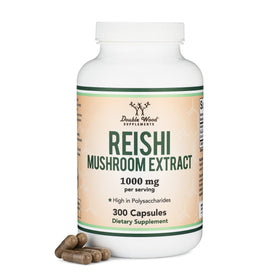 Bouteille de Reishi 1 000mg 4:1 de Double Wood, vue de face
