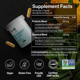 Bouteille de ResBiotic avec étiquette visible