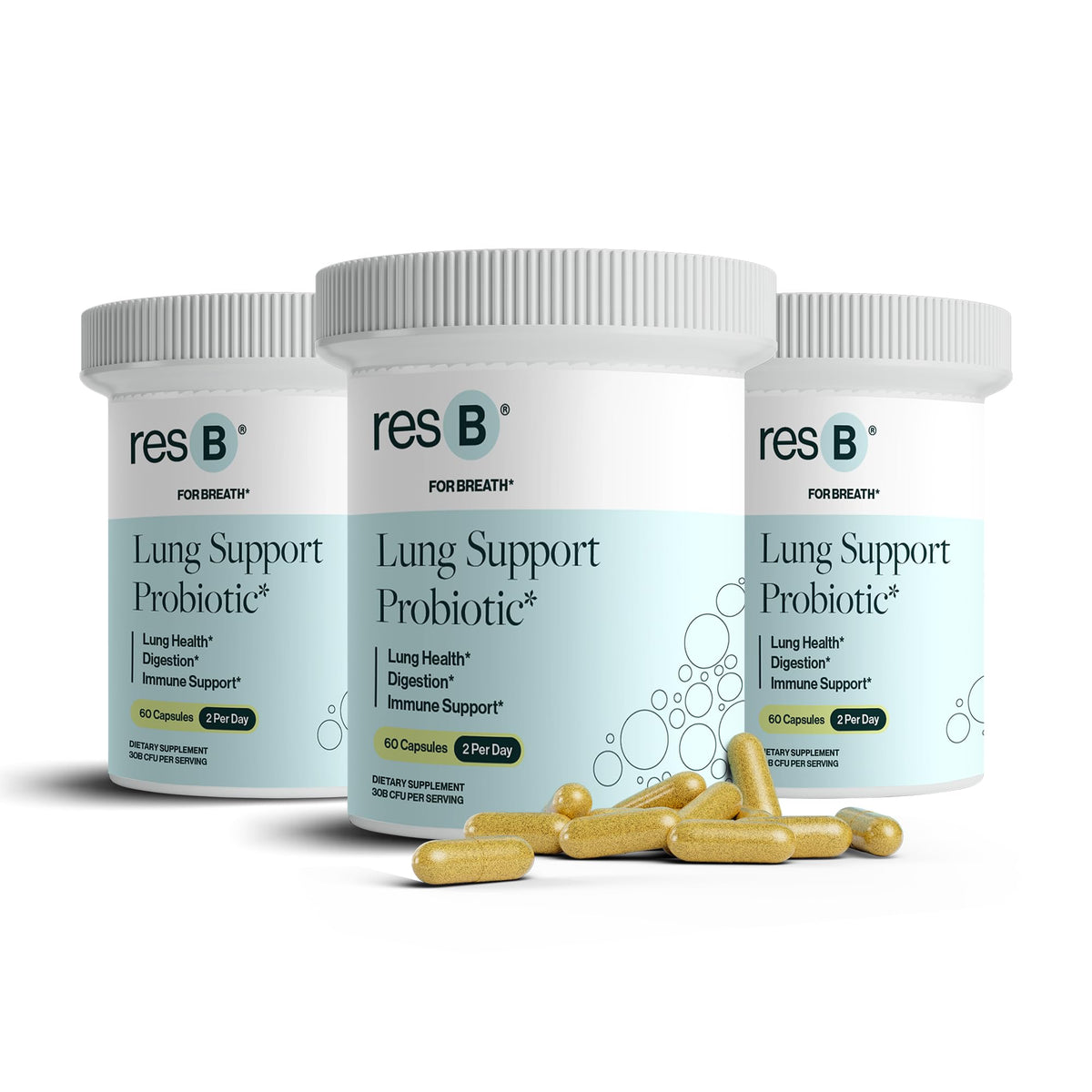 Bouteille de ResBiotic Complément Alimentaire Probiotique 180 Capsules vue de face
