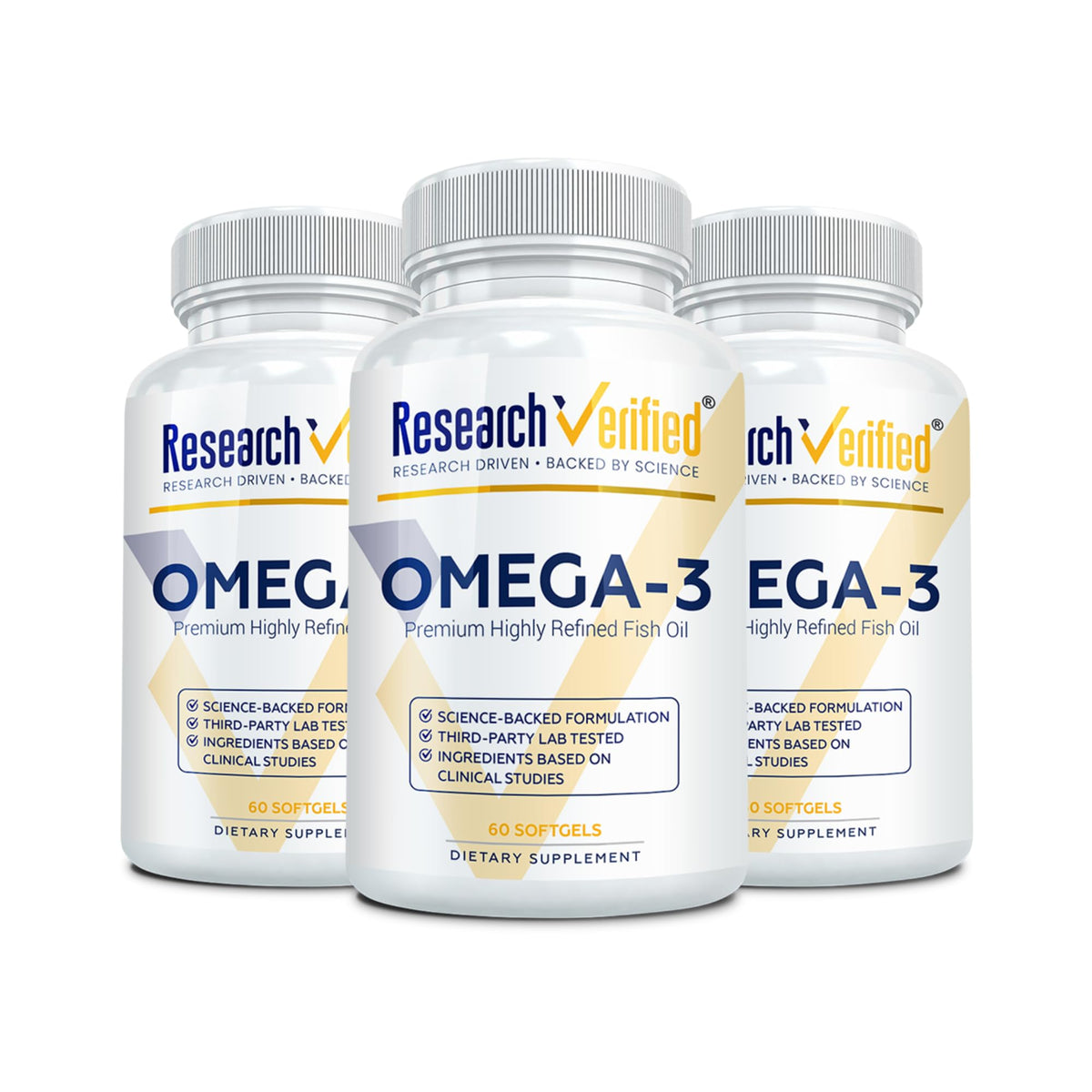 Bouteille de Research Verified Omega 3-1800mg capsules molles