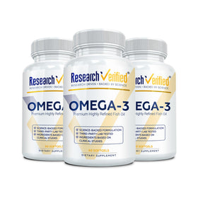 Bouteille de Research Verified Omega 3-1800mg capsules molles
