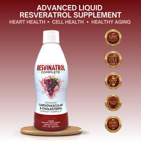 Bouteille de Resvinatrol Complete avec étiquette visible