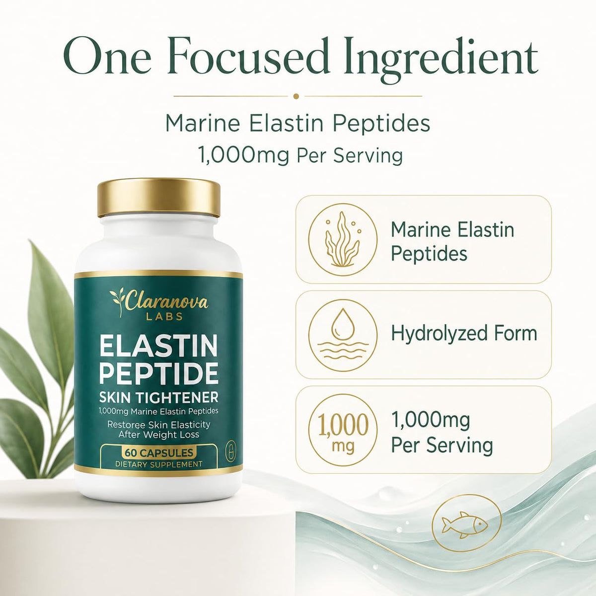 Bouteille de RTQSU Elastine Marine 120 capsules