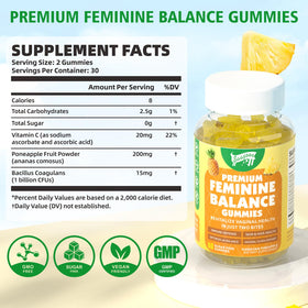 Bouteille de Saajoor Gummies Équilibre Féminin avec étiquette