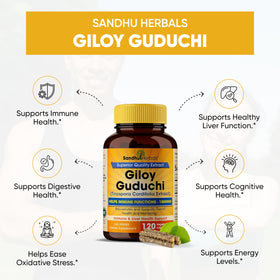 Bouteille de SANDHUHERBALS Giloy Guduchi avec étiquette claire