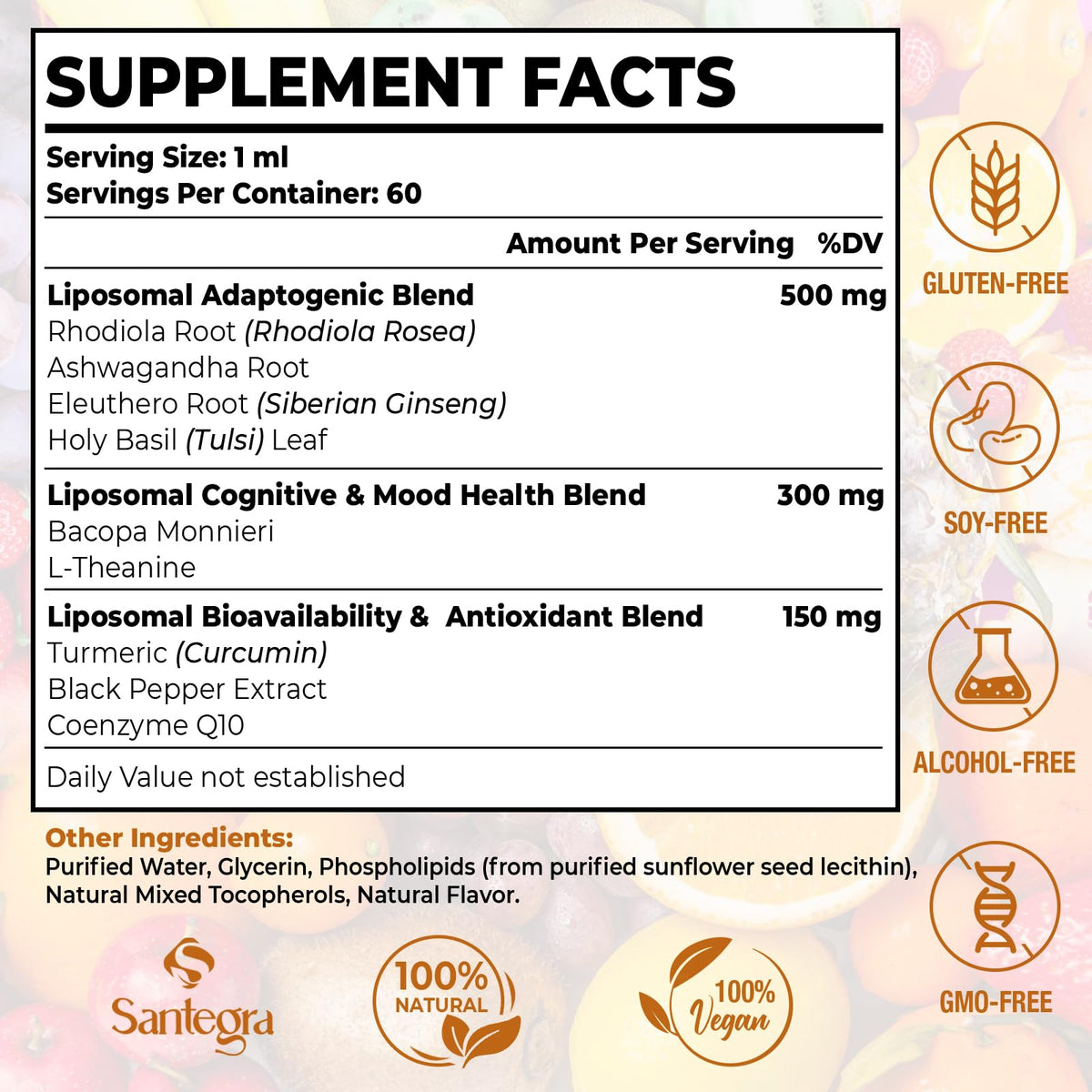Bouteille de Santegra Rhodiola Rosea 500 MG avec étiquette