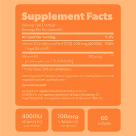 Bouteille de sapling Vitamine D3 + K2 avec arbres en arrière-plan