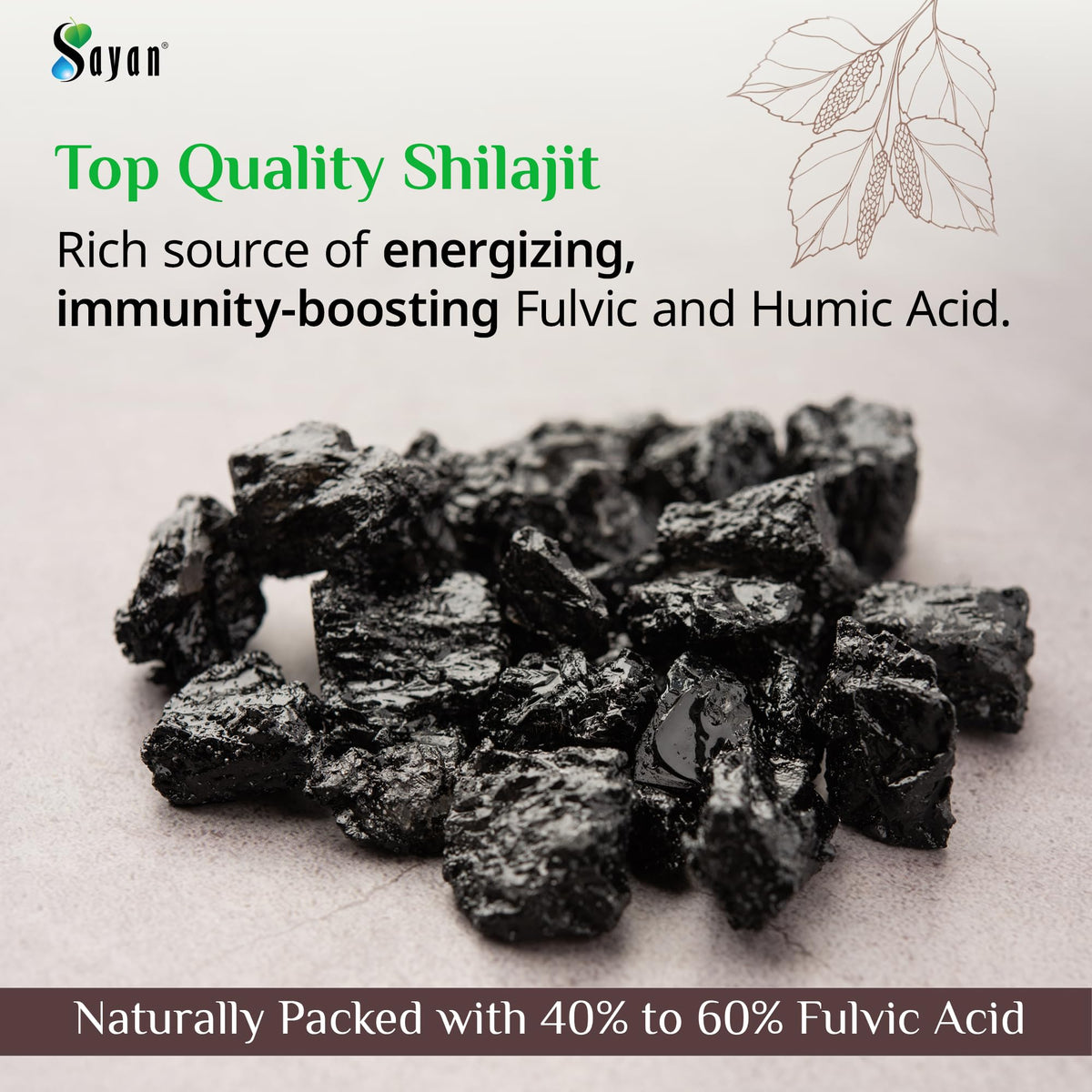 Bouteille de Sayan Chaga avec capsules sur une table