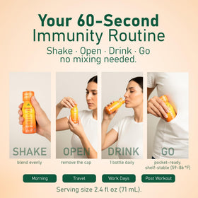 Bouteille de Shot de Vitamine C ALFA VITAMINS sur fond blanc