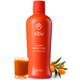 bouteille de sibu Omega-7 Pure Jus de Baies de Sureau 32 oz vue de face