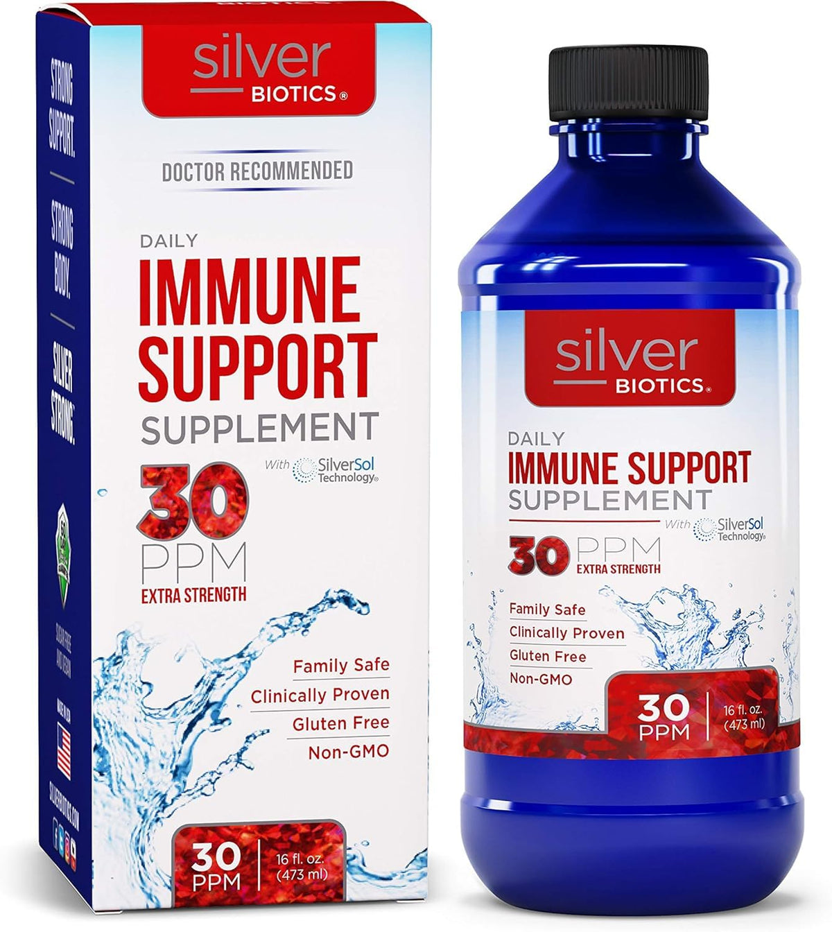 Bouteille de Silver Biotics 30 PPM 540g vue de face
