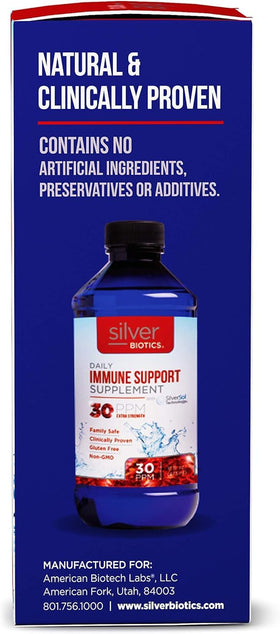 Bouteille de Silver Biotics 30 PPM sur une table