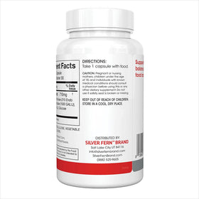 Bouteille de Silver Fern avec étiquette visible et capsules à côté