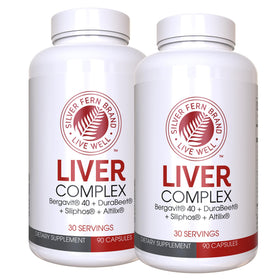 Bouteille de Silver Fern complexe hépatique avec 90 capsules végétariennes