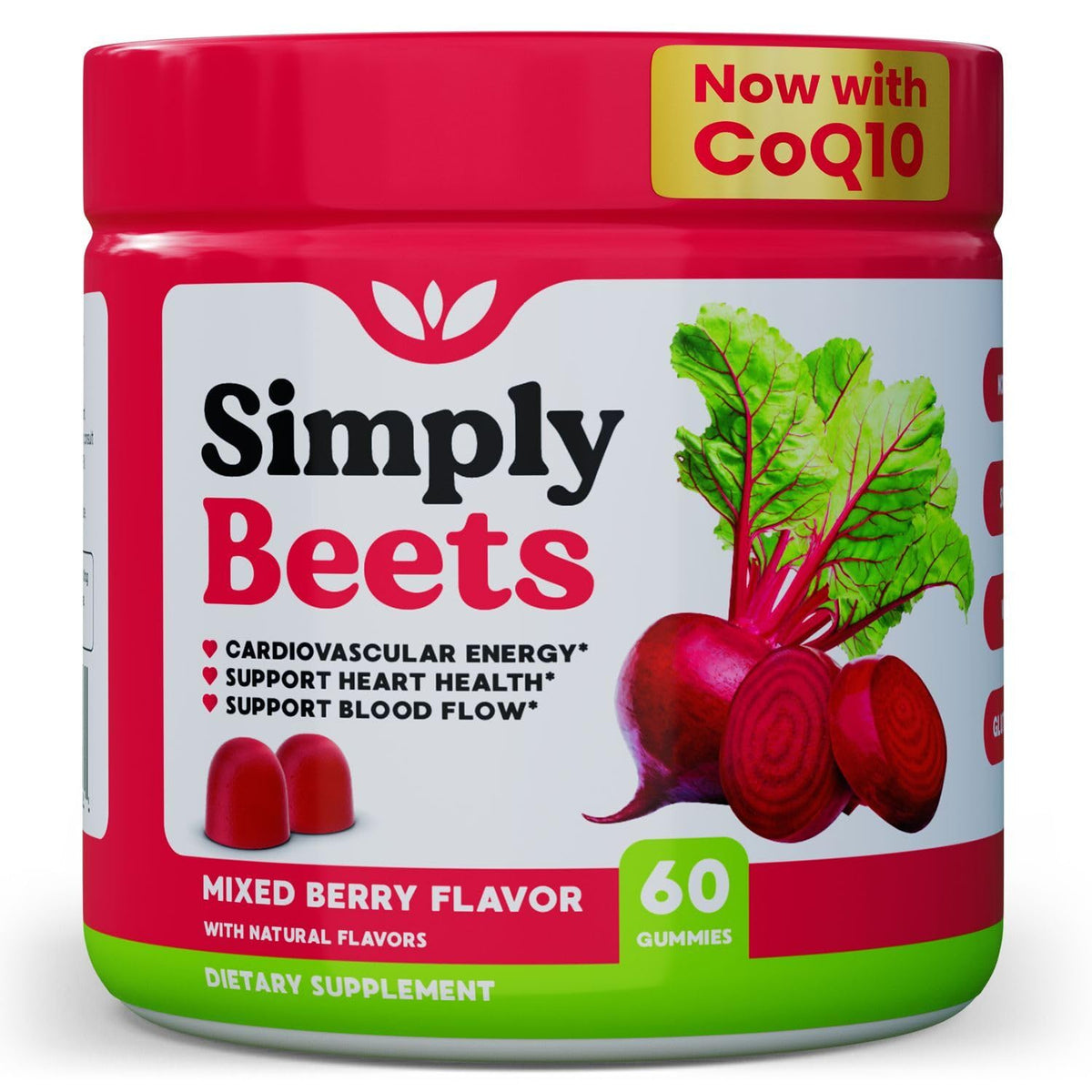 Bouteille de Simply Beets Gummy de Betterave 30 servings vue de face