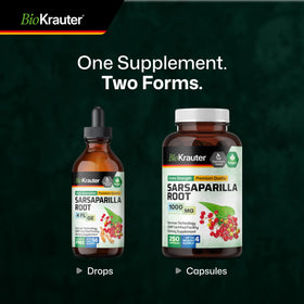 Bouteille de sirop de racine de sarsaparille BIO KRAUTER avec ingrédients naturels