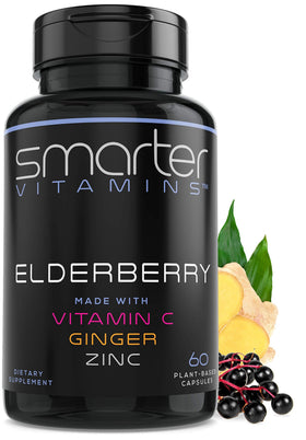 Bouteille de SmarterVitamins Extrait de Sureau Noir 10:1 60 Caps