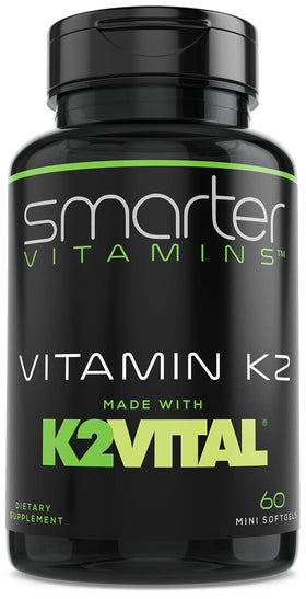 Bouteille de SmarterVitamins K2 MK7 100mcg 60 gélules liquides