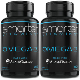 Bouteille de SmarterVitamins Omega-3 avec 120 gélules en vue de face