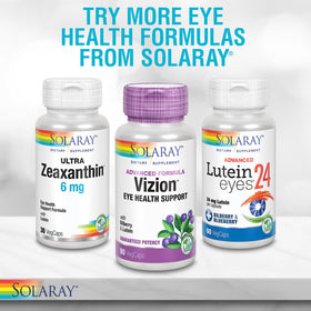 Bouteille de SOLARAY Bilberry & Lutein 160 mg avec arrière-plan naturel