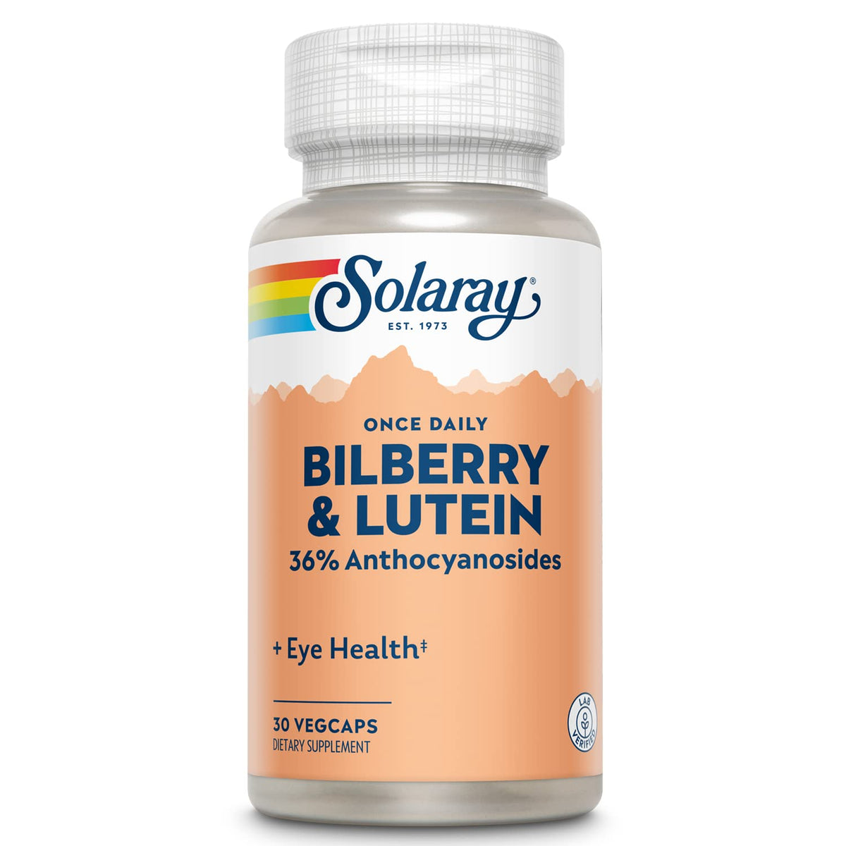 Bouteille de SOLARAY Bilberry & Lutein 160 mg vue de face