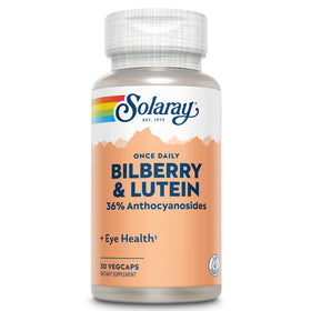 Bouteille de SOLARAY Bilberry & Lutein 160 mg vue de face