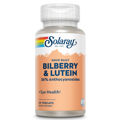 Bouteille de SOLARAY Bilberry & Lutein 160 mg vue de face