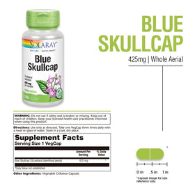 Bouteille de SOLARAY Blue Skullcap contenant 100 capsules
